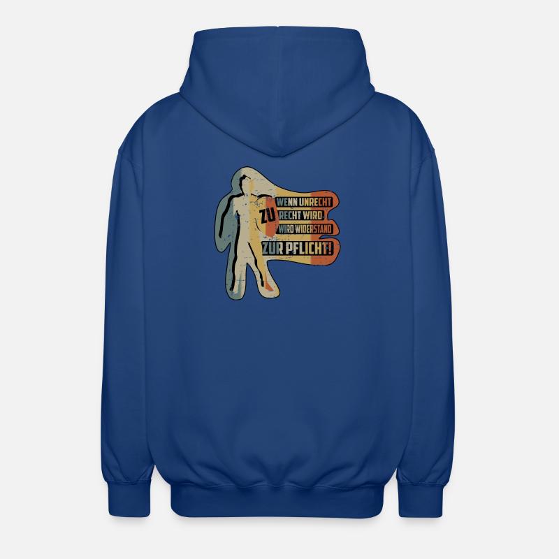 QUAND L’INJUSTICE DEVIENT JUSTE - Veste à capuche unisexe - bleu royal