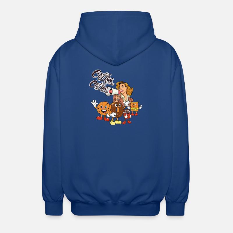 Pause-café – Style rétro et biscuits mignons - Veste à capuche unisexe - bleu royal