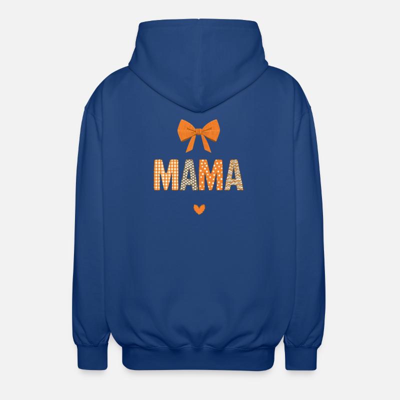 Orange Mom Patchwork Patterns - Unisex Hooded Jacket - royal blue