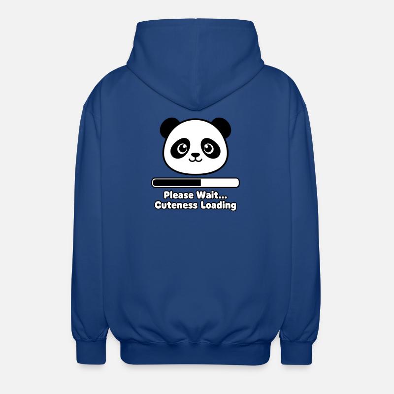 Panda Loading Screen Soft Toy - Unisex Hooded Jacket - royal blue