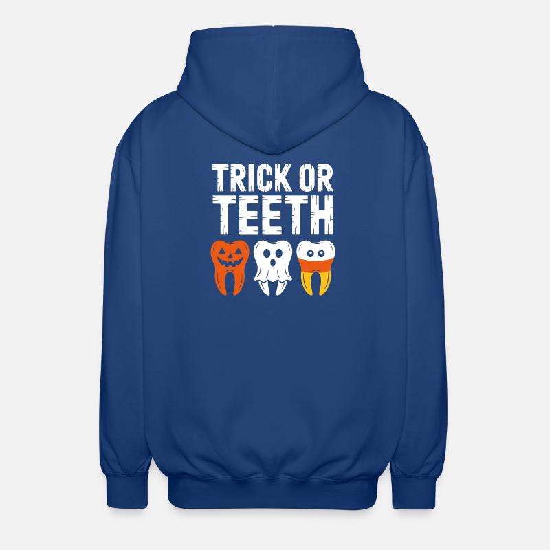 Trick oder Teeth Halloween-T-Shirt - Unisex Kapuzenjacke - Royalblau