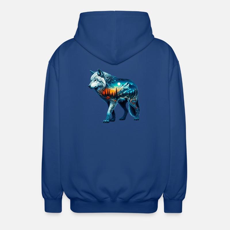 Wolf - Unisex Hooded Jacket - royal blue