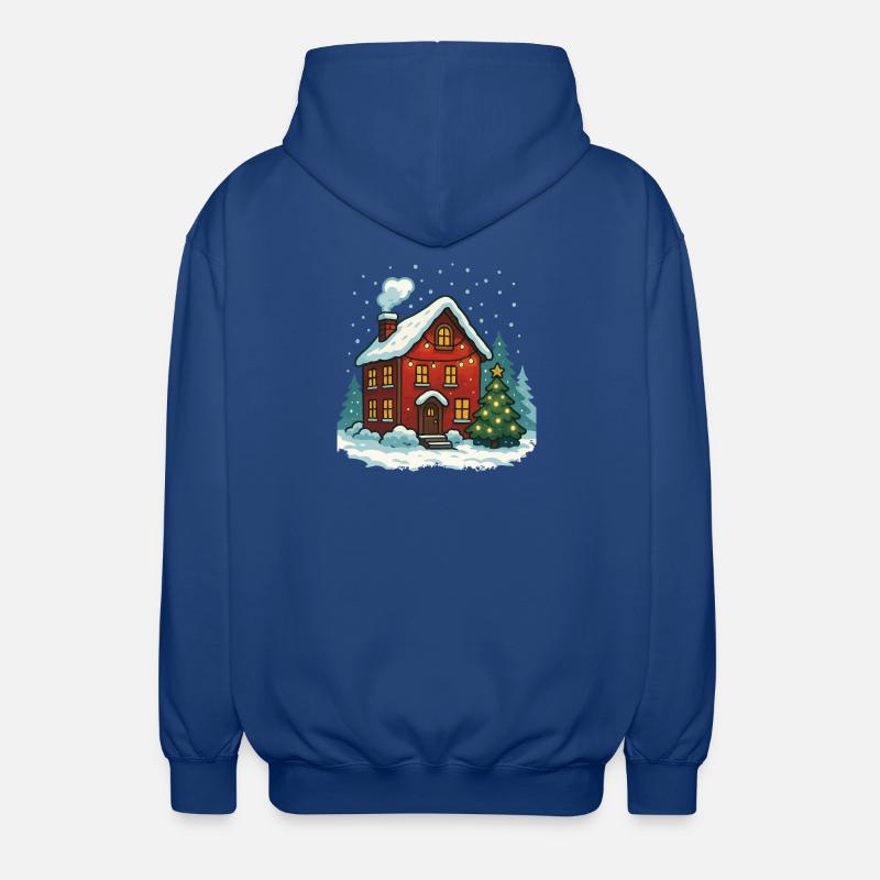 Maison d’hiver avec lumières - Veste à capuche unisexe - bleu royal