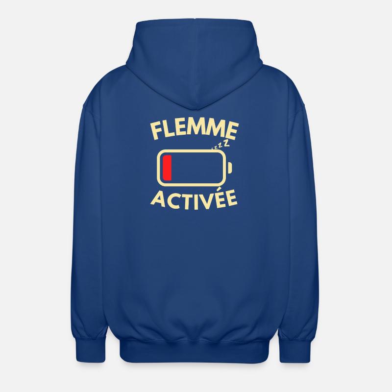 Flemme Activée Niveau Batterie Basse - Veste à capuche unisexe - bleu royal