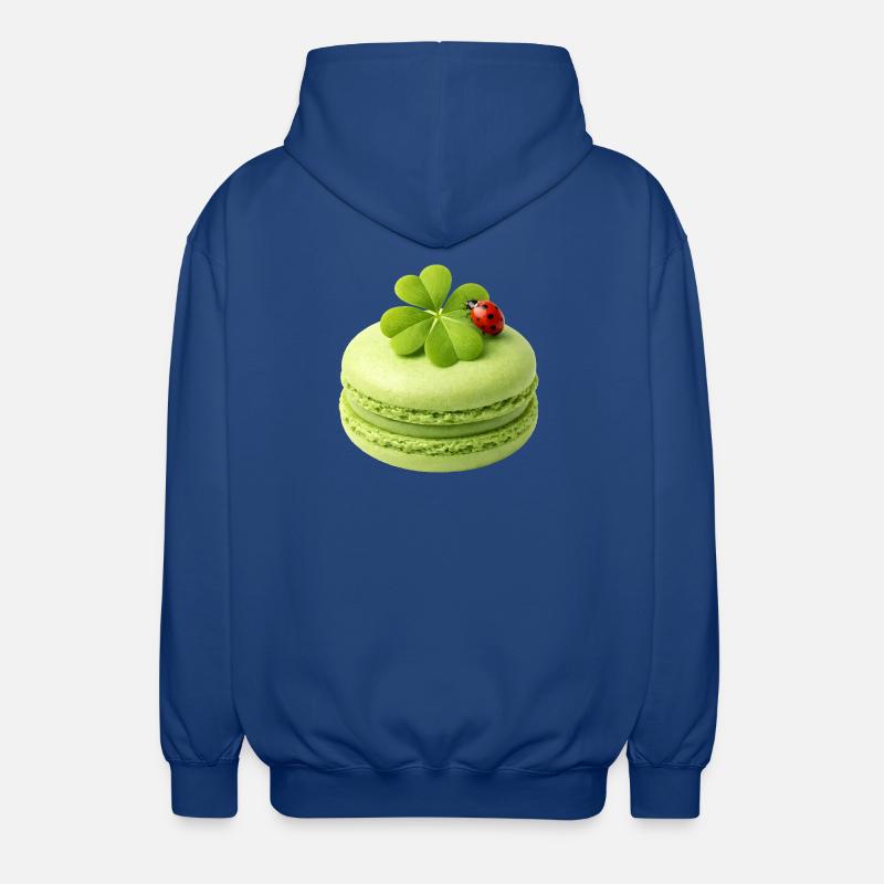 Macaron vert avec trèfle porte-bonheur - Veste à capuche unisexe - bleu royal