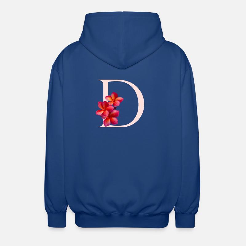 D Monogramm mit Frangipani - Unisex Kapuzenjacke - Royalblau