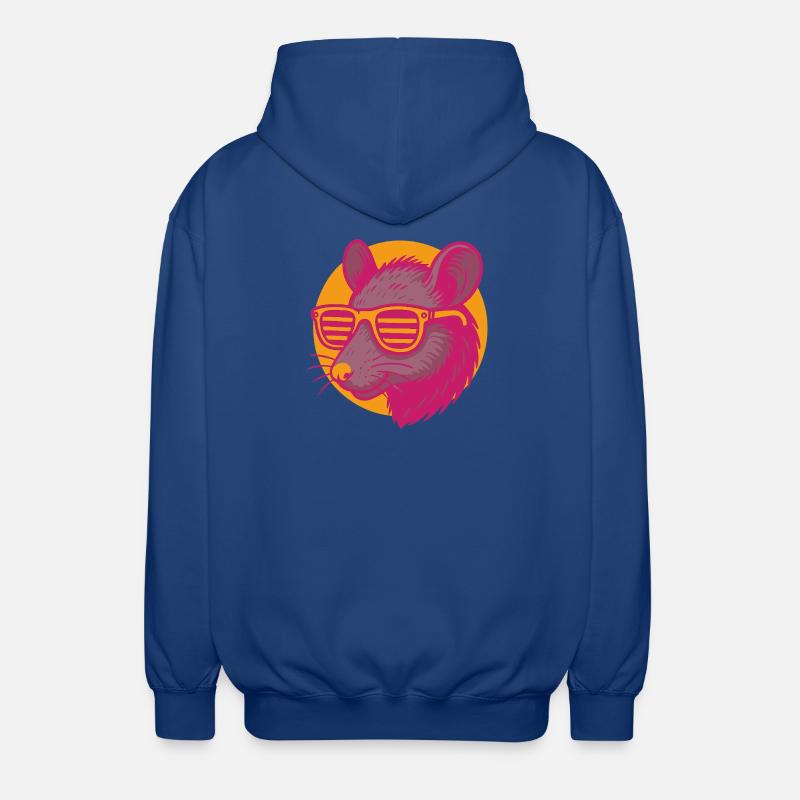 Rat avec des lunettes de soleil - Veste à capuche unisexe - bleu royal