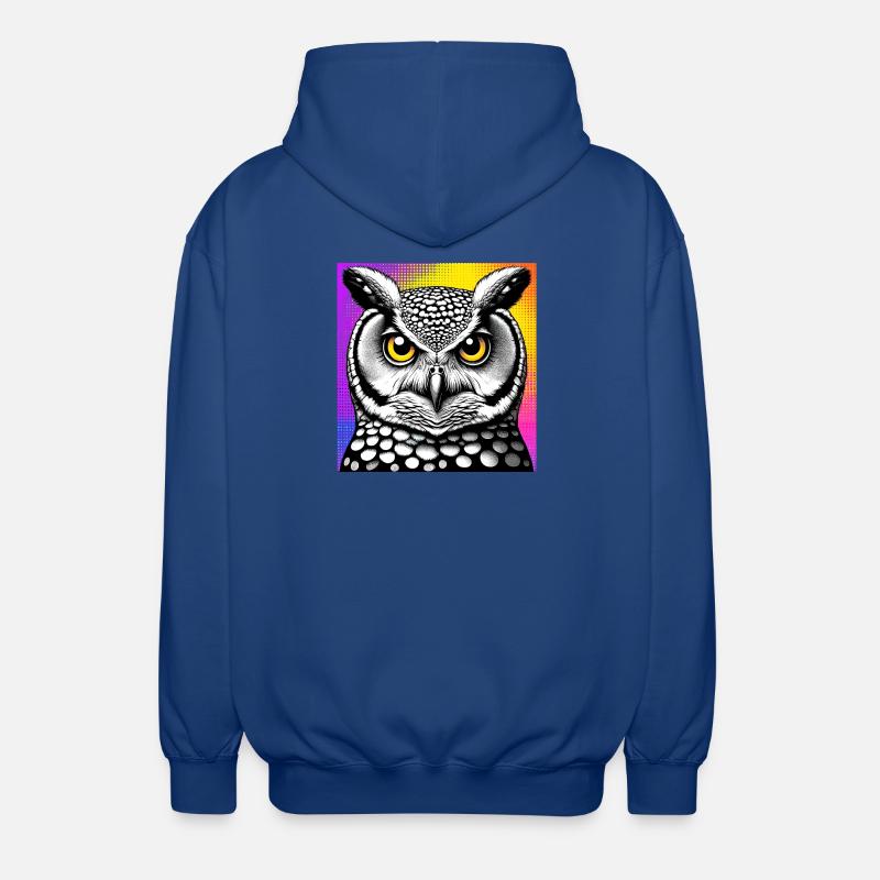 owl - Unisex Hooded Jacket - royal blue