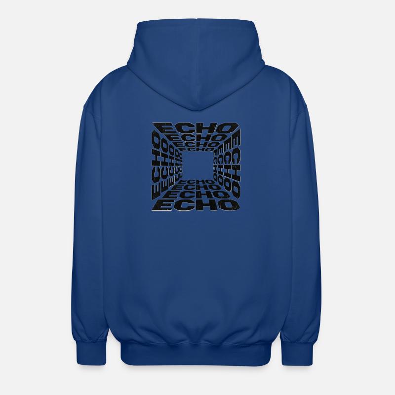 Tunnel Echoes Typographic Pattern - Unisex Hooded Jacket - royal blue