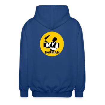 Barman - Veste à capuche unisexe - bleu royal - Dos - AI Model Male 185 light (185cm)