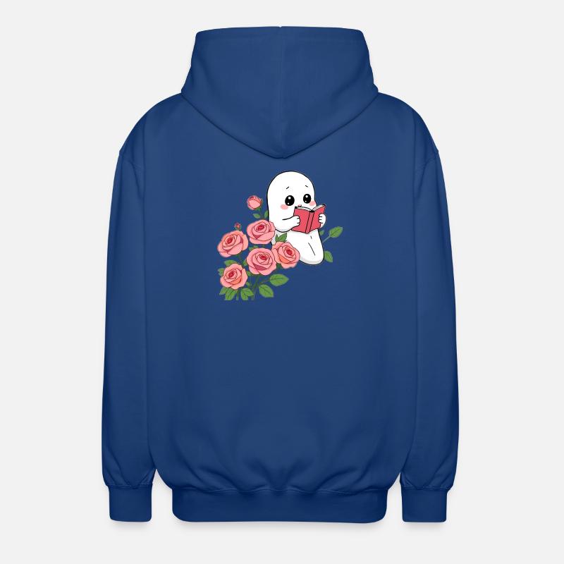 Gespenst liest ein Buch - Unisex Kapuzenjacke - Royalblau