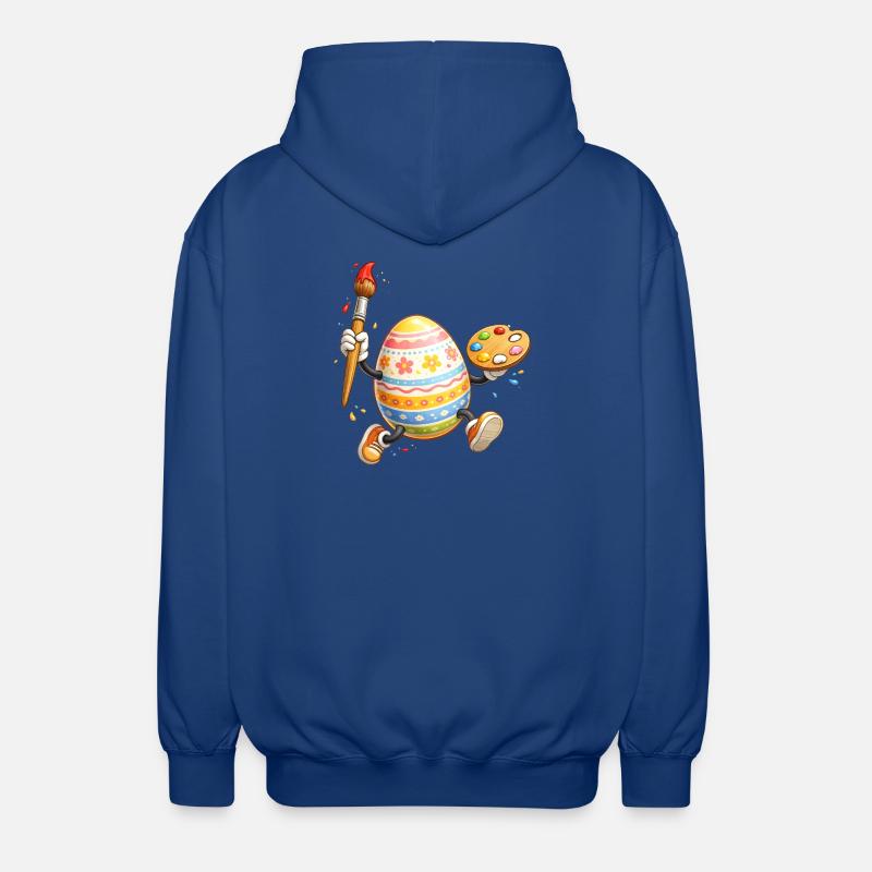 Artistic Easter Egg with Brush - Unisex Hooded Jacket - royal blue