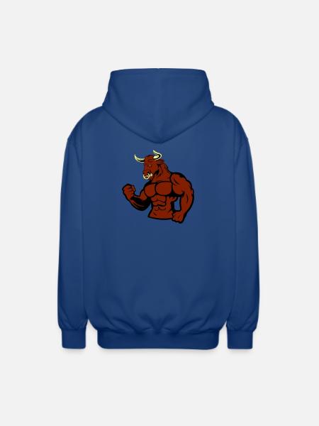 Muscular Bull Taurus - Unisex Hooded Jacket - royal blue