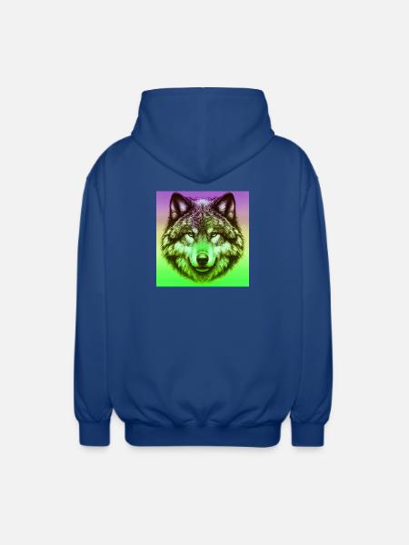 Wolf - Unisex Hooded Jacket - royal blue