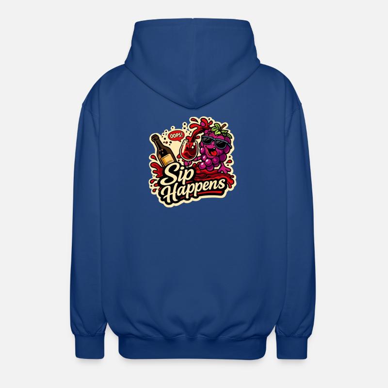 Sip Happens Trauben Comic - Unisex Kapuzenjacke - Royalblau