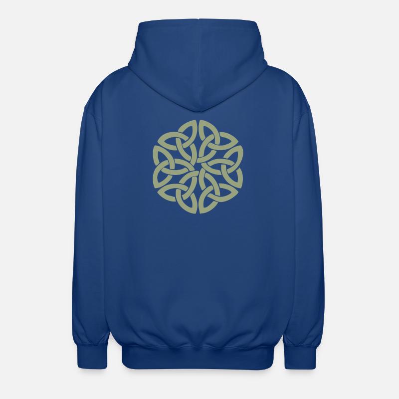 Circular Celtic Knot Interlace - Unisex Hooded Jacket - royal blue