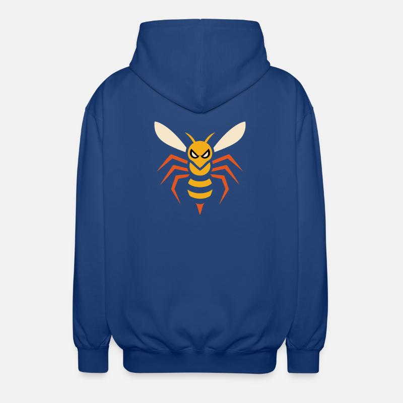 Angry Hornet – angular insect graphic - Unisex Hooded Jacket - royal blue