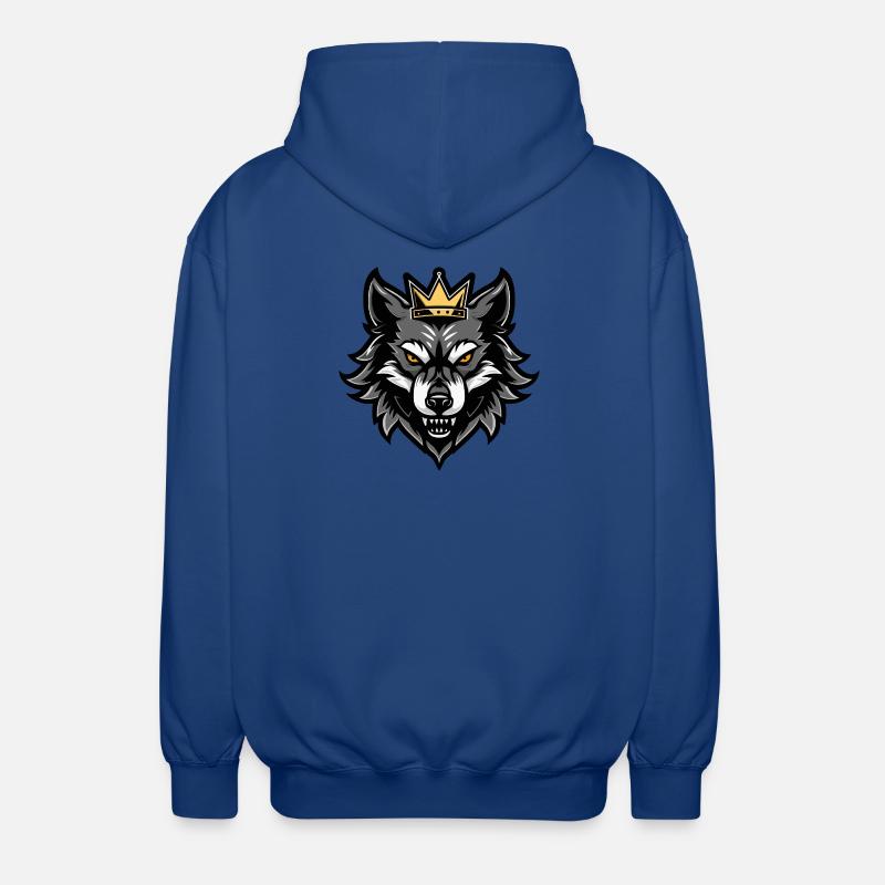 Wolf Head Crown - Unisex Hooded Jacket - royal blue