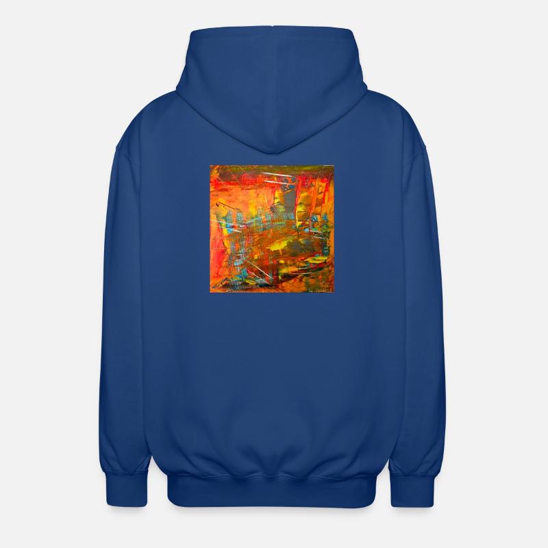 Image abstraite couleur feu - Veste à capuche unisexe - bleu royal