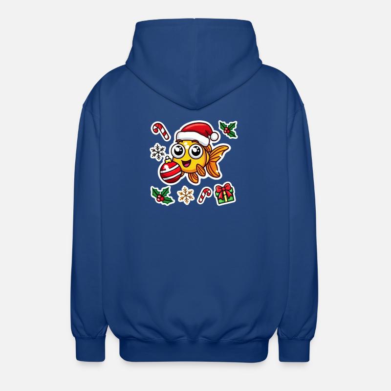 Baignade de Noël poisson rouge - Veste à capuche unisexe - bleu royal