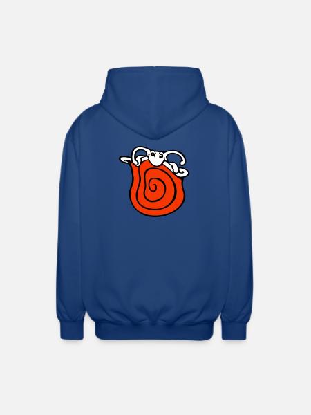 Snail shell snail hides cute shy - Unisex Hooded Jacket - royal blue