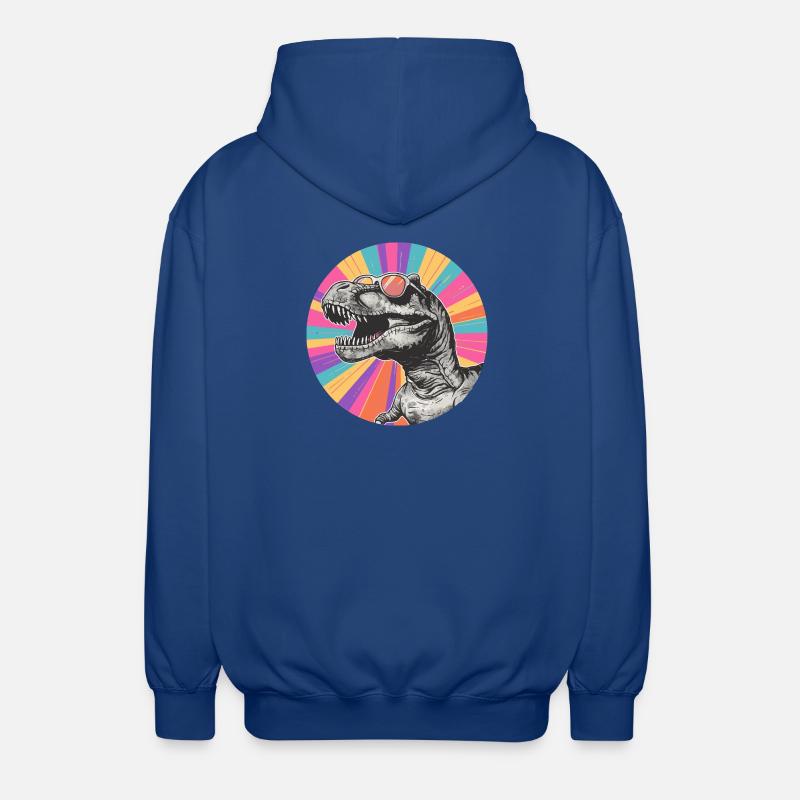 Dinosaur Comic with Sunglasses - Unisex Hooded Jacket - royal blue