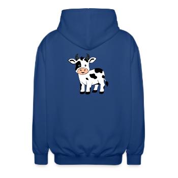 lustige Kuh T-shirt Geschenk Bauern - Unisex Kapuzenjacke - Royalblau - Hinten - AI Model Male 185 light (185cm)