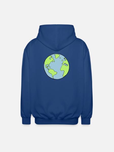 earth - Unisex Hooded Jacket - royal blue