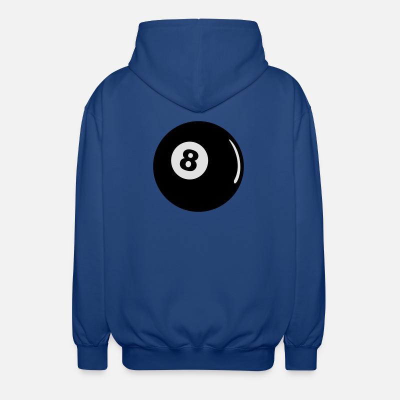 Boule 8 T-shirt noir de billard - Veste à capuche unisexe - bleu royal