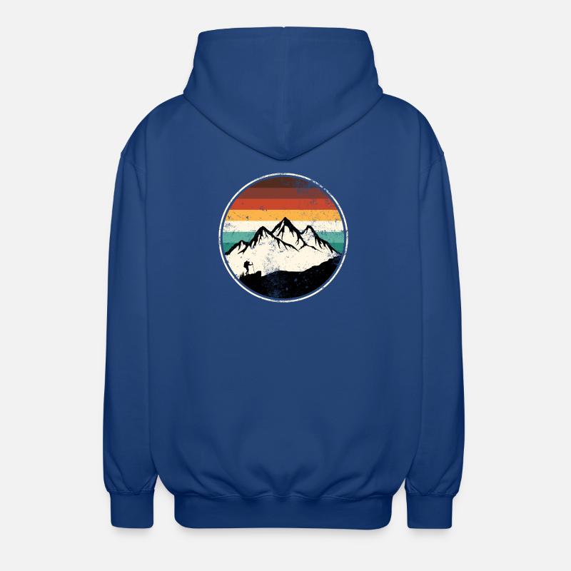 Retro Peak Trail Circle - Unisex Hooded Jacket - royal blue