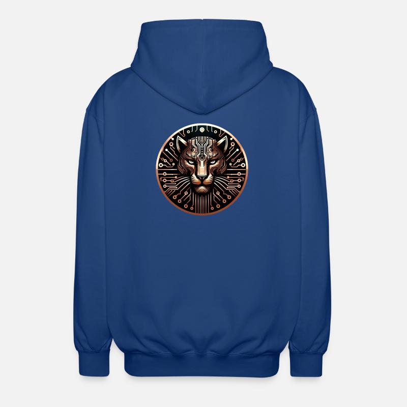 Cyber Leopard Platine Digital Art - Unisex Kapuzenjacke - Royalblau