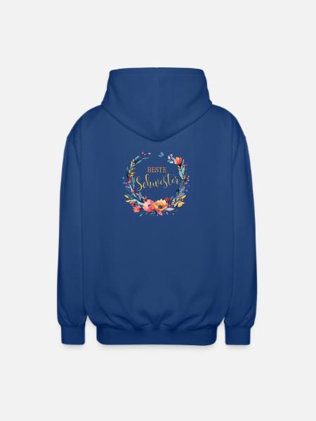 Beste Schwester! Personalisierbares Design - Unisex Kapuzenjacke - Royalblau