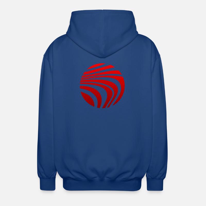 Psychedelic Pattern Red Gradient - Unisex Hooded Jacket - royal blue
