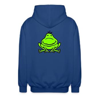Frog Toad Smiles Funny Comic Happy Cute - Unisex Hooded Jacket - royal blue - Back - AI Model Male 185 light (185cm)