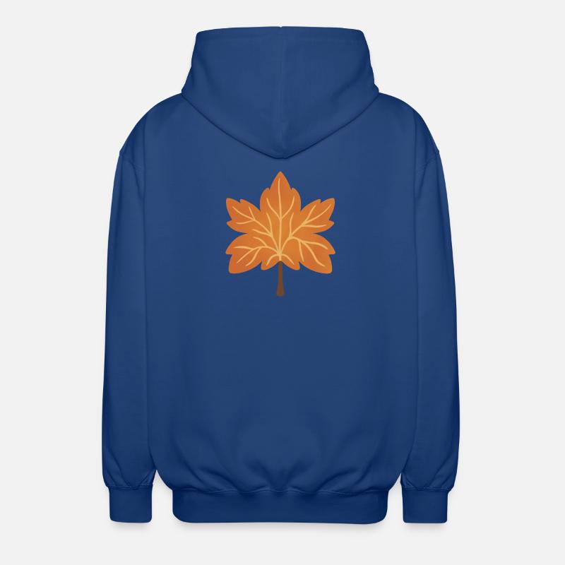 Silhouette de feuille d’érable d’automne - Veste à capuche unisexe - bleu royal