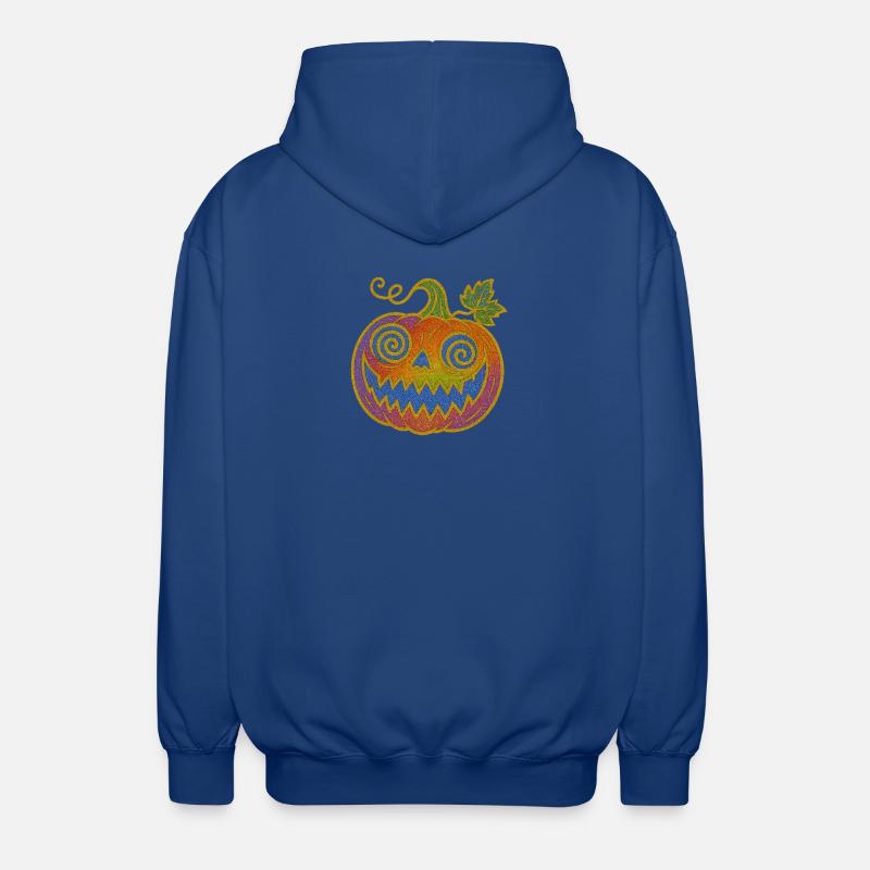 Psychedelic Halloween Pumpkin - Unisex Hooded Jacket - royal blue