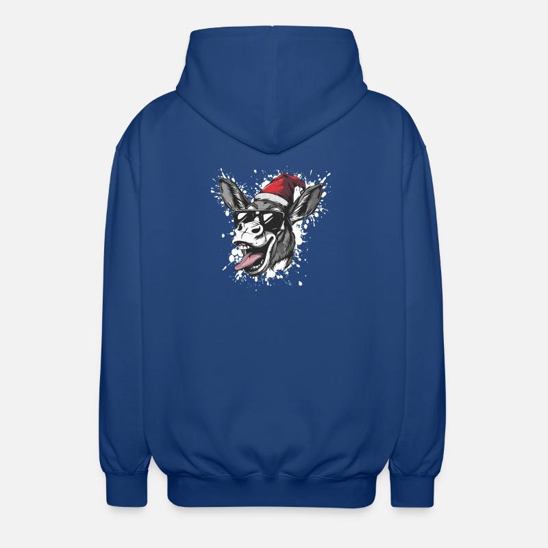 Âne Noël Drôle - Veste à capuche unisexe - bleu royal