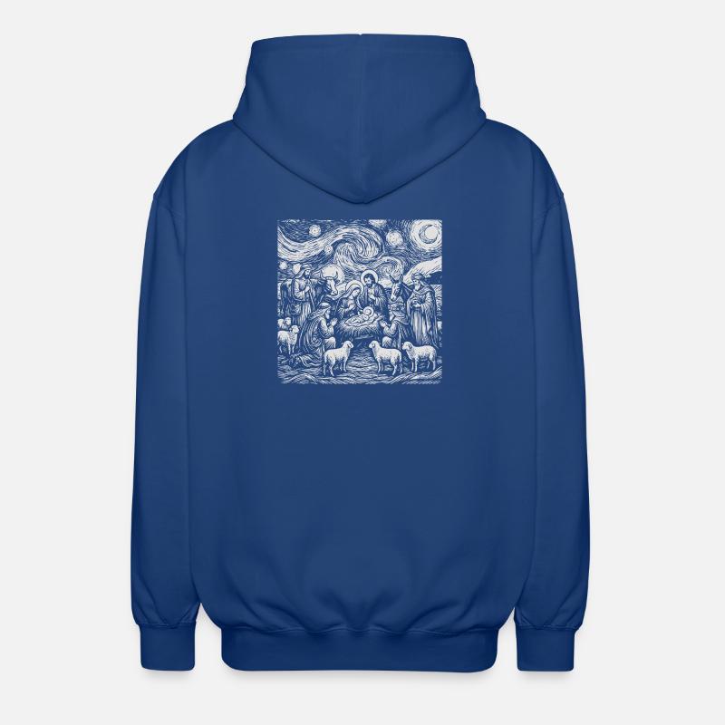 Motif de Crèche de Jésus - Veste à capuche unisexe - bleu royal