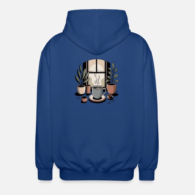 Coffee Simple Living Anti Hustle Tranquility - Unisex Hooded Jacket - royal blue