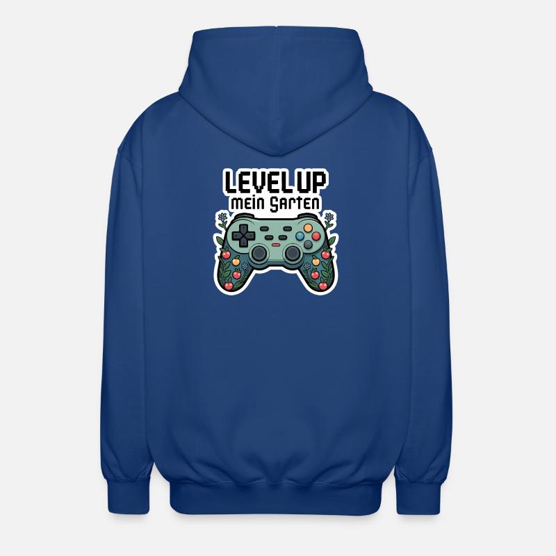 Level Up Garten-Controller Design - Unisex Kapuzenjacke - Royalblau
