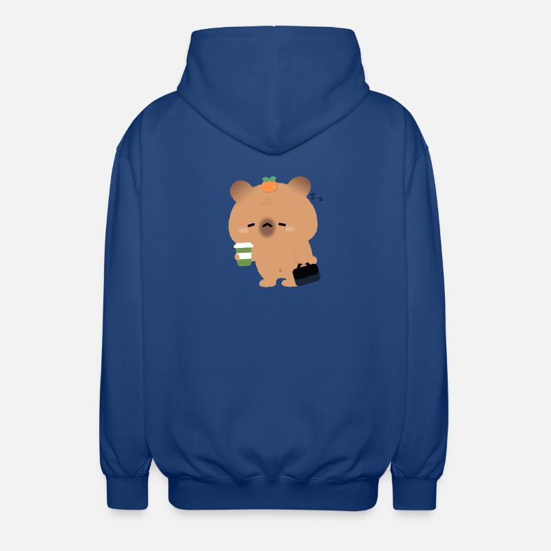 Müde Capybara mit Kaffee - Unisex Kapuzenjacke - Royalblau