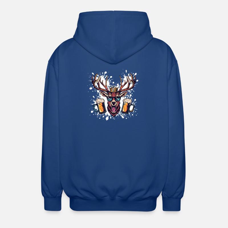 Bière de cerf drôle - Veste à capuche unisexe - bleu royal