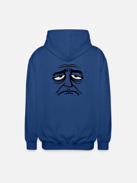 Grumpy sad disappointed face funny - Unisex Hooded Jacket - royal blue