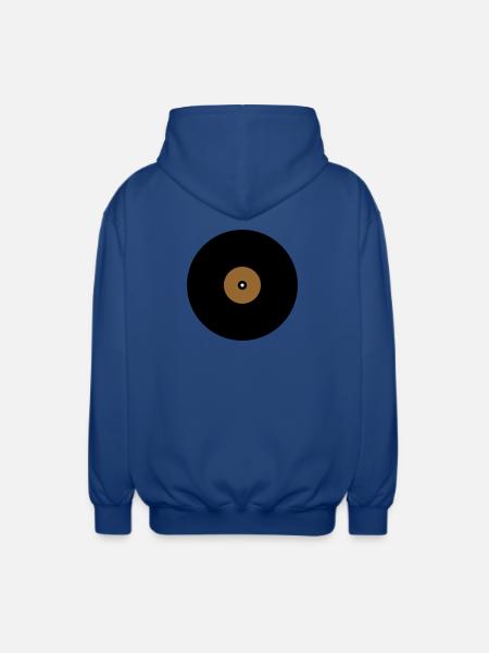 Schallplatte Kreis Textfeld Basis - Unisex Kapuzenjacke - Royalblau