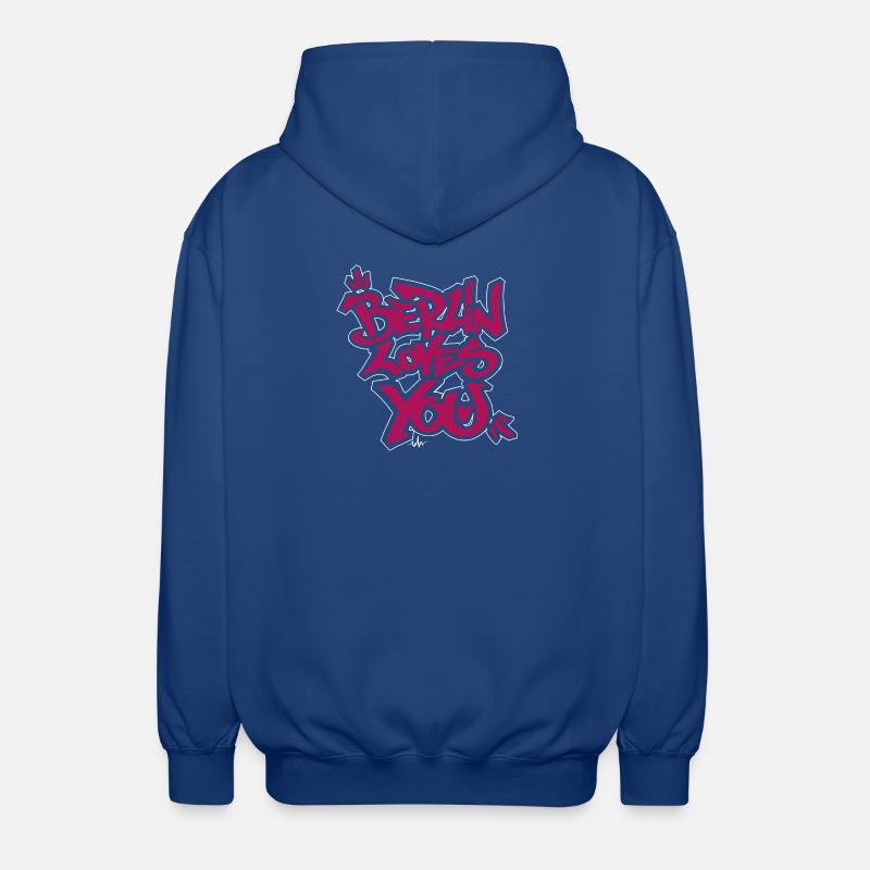 Berlin loves you graffiti style - Unisex Hooded Jacket - royal blue