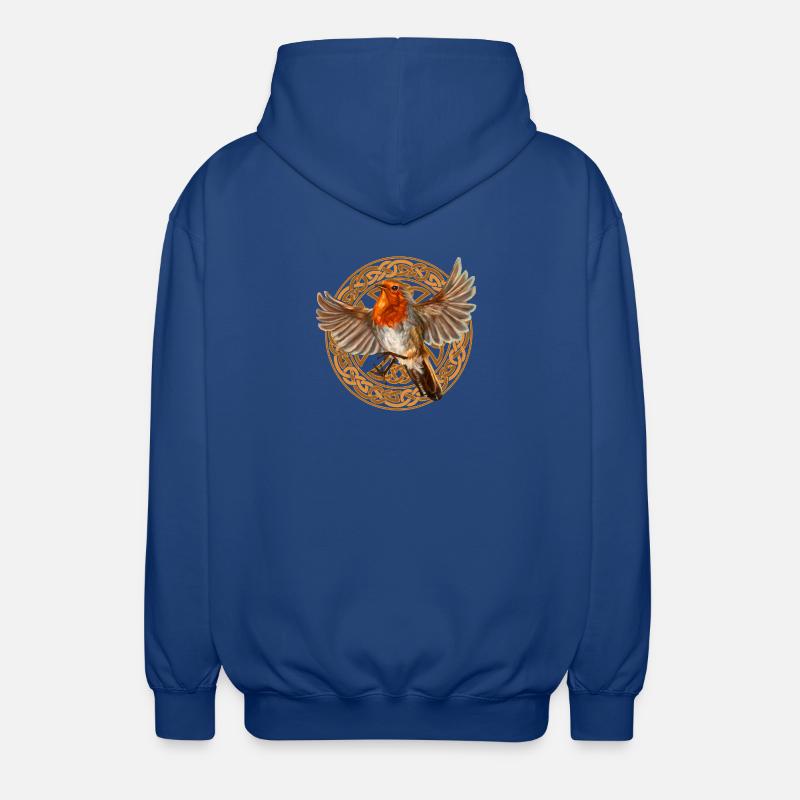 Robin bird - Unisex Hooded Jacket - royal blue