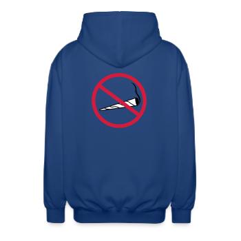 zone de bouclier interdite commune sans clipart logo chanvre - Veste à capuche unisexe - bleu royal - Dos - AI Model Male 185 light (185cm)