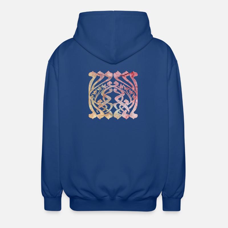 Aquarelliertes Blättermuster mit floralem Design - Unisex Kapuzenjacke - Royalblau