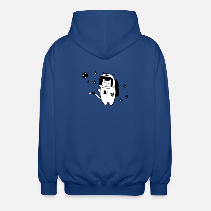 Chat cool dans l'espace - Veste à capuche unisexe - bleu royal