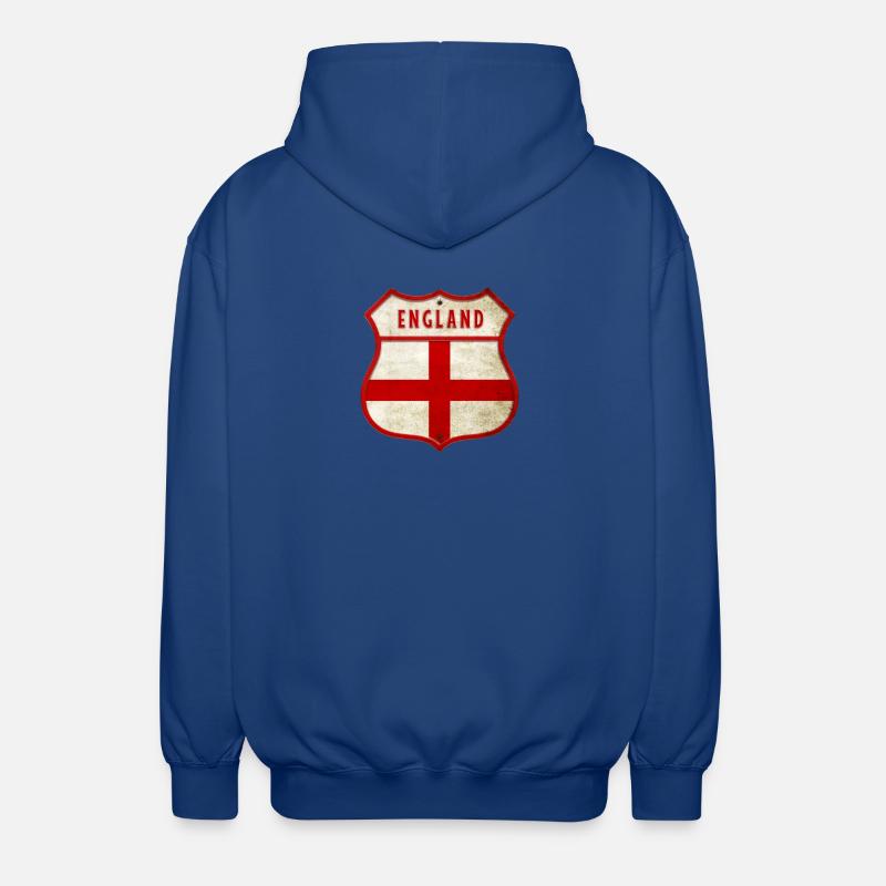 Armoiries des drapeaux de l'Angleterre - Veste à capuche unisexe - bleu royal